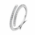 Beautiful Thin Ring Design for Lady Resizable Jewelry 925 Sterling Silver Color Sparking White Zircons Women Party Accessories Qme resizable
