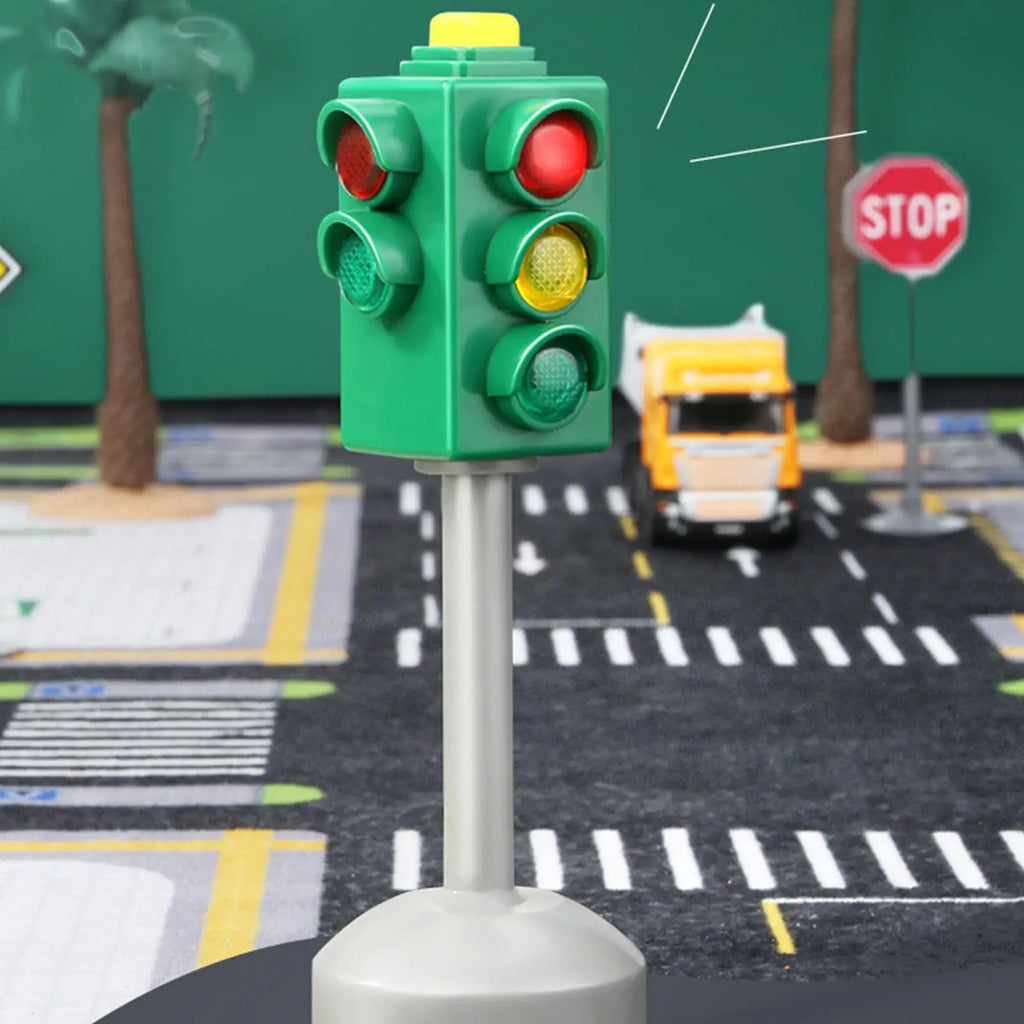 Traffic Light Toys for Kids Small Traffic Light Signs with Lights and Sounds Stop Light Model Safety Traffic Indicator Qme