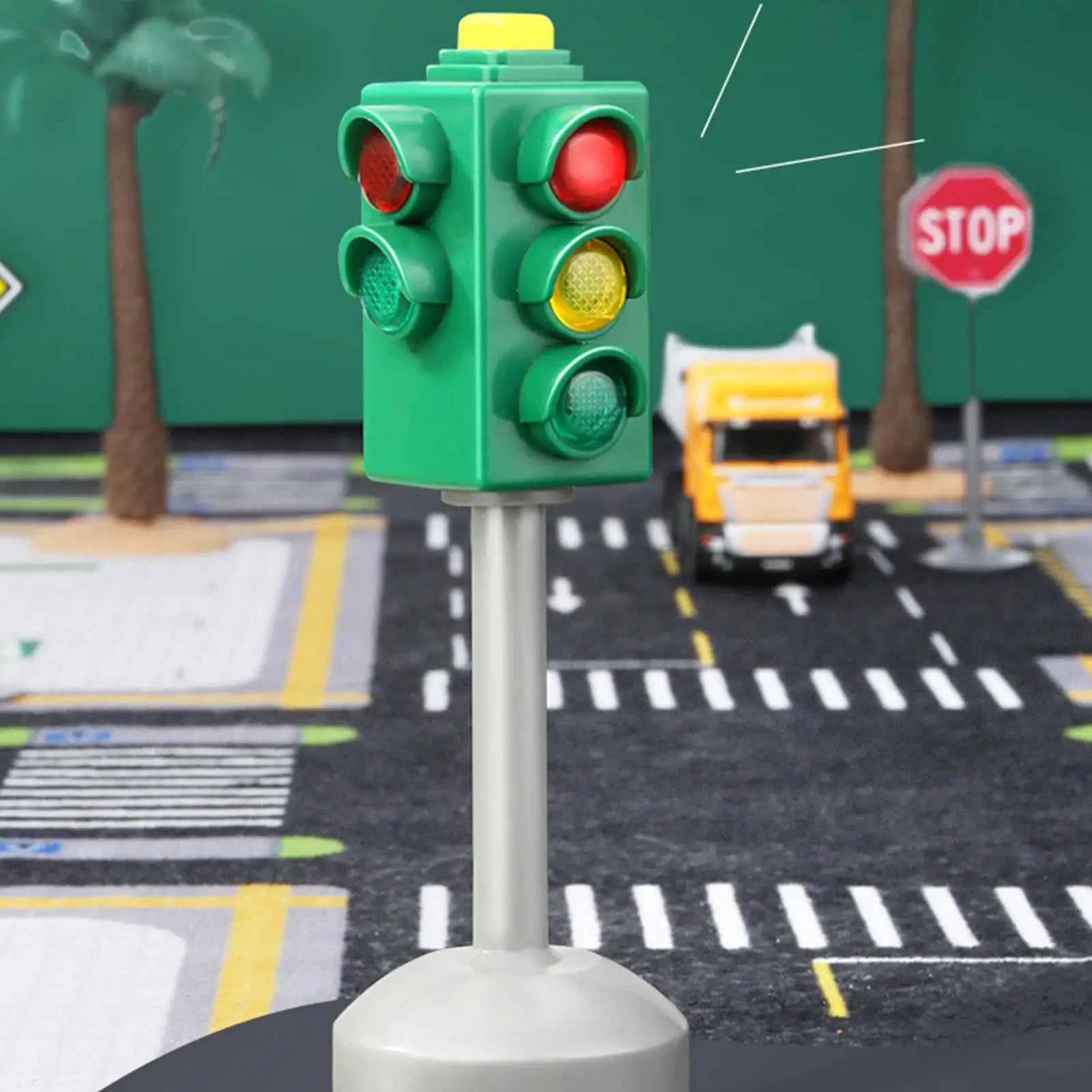 Traffic Light Toys for Kids Small Traffic Light Signs with Lights and Sounds Stop Light Model Safety Traffic Indicator Qme