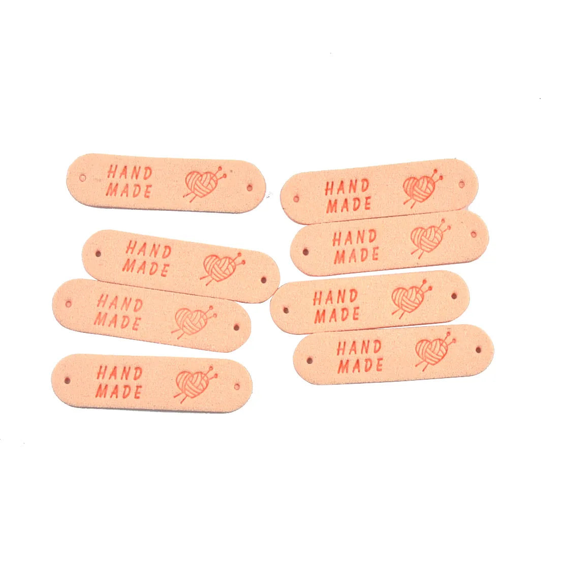 20Pcs 4.5x1.2cm 15Colors Mixed Leather Embossed Labels Sewing Accessories 2holes Garment Tag Handmade DIY Clothes Material c4017 Qme 3-20Pcs
