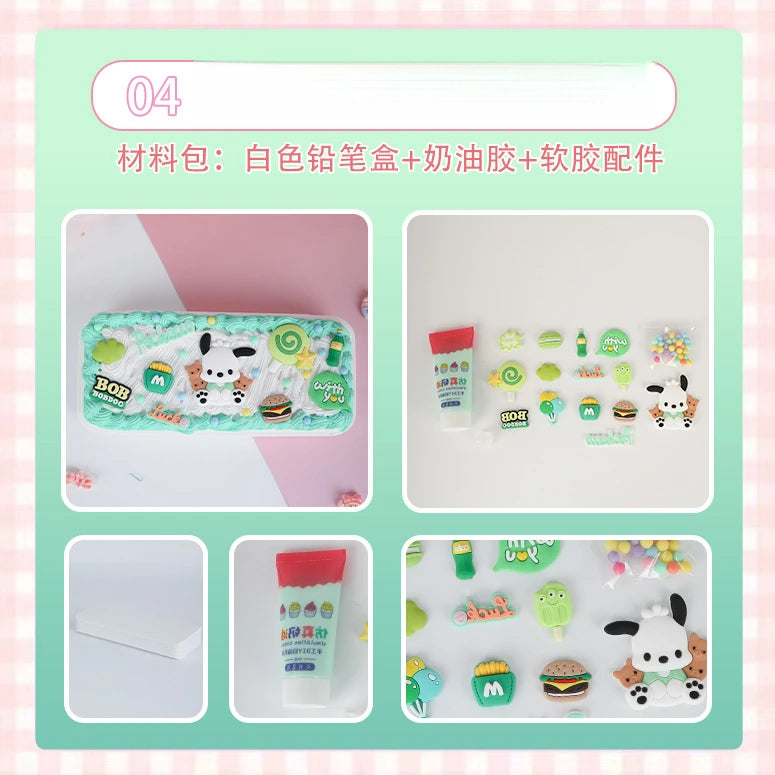 Hello Kitty DIY Pencil Case Student Craft Cream Glue Creative Qme 6