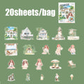Vacation Girl & Scenery PET Sticker Pack, Journal Collage Decor, Toppa Decoration, Gift Wrapping & Multi-Purpose Stickers Qme A