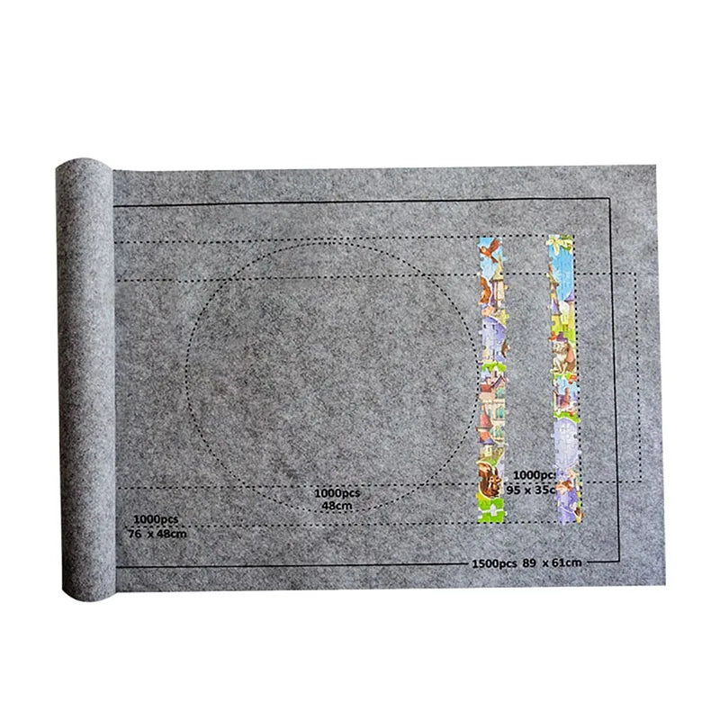 Puzzles Pad Jigsaw Roll Felt Mat Playmat Puzzles Blanket For Up To 1500 Pcs Puzzle Accessories New Portable Mat (Only Mat) Qme GRAY