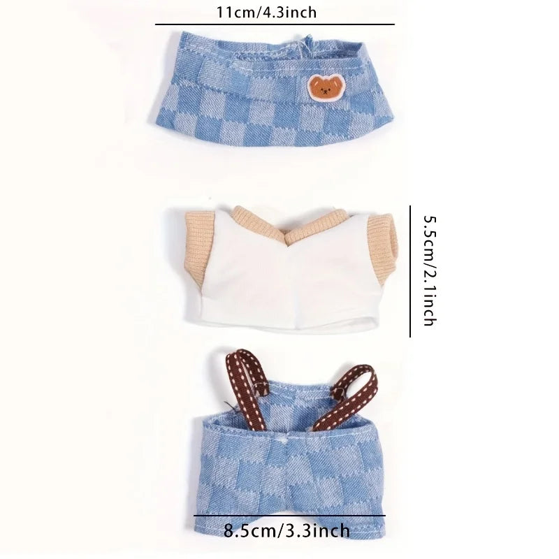 Suitable for a 3-piece set of 17cm Lububu doll clothes, fashionable and cute doll clothing accessories (without dolls) Qme