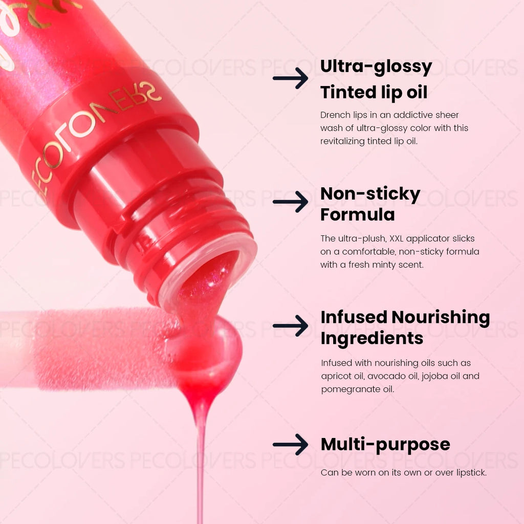 Hydrating Highlight Lip Oil Glaze Silky Moisturizing Gloss Balm Qme
