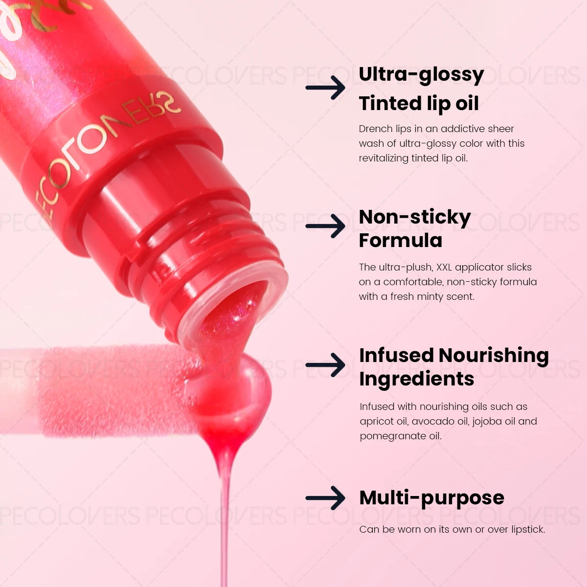 Hydrating Highlight Lip Oil Glaze Silky Moisturizing Gloss Balm Qme