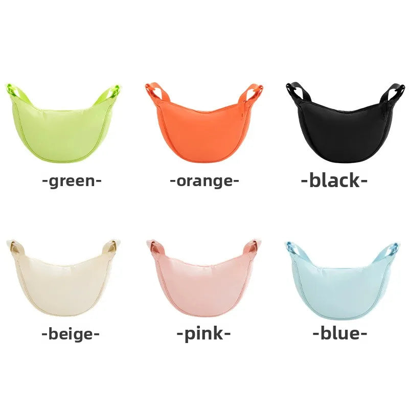 A New Nylon Crossbody Bag for Women Designer Large Capacity Portable Lady Simple Commuter Underarm Bag Fashion Moon Shoulder Bag Qme