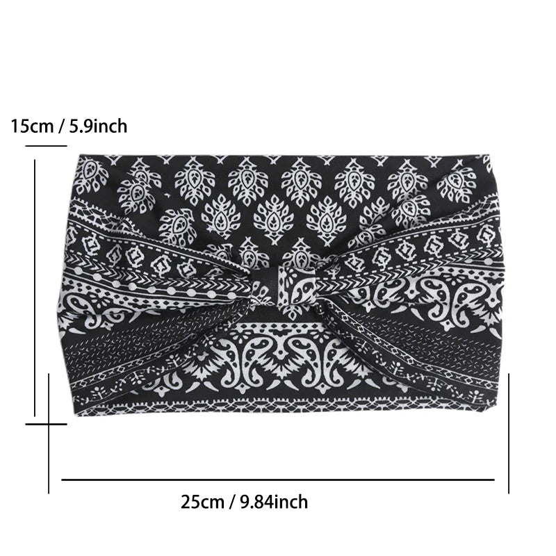 Bohemian Wide Headbands Trendy Yoga Motion Hairpie Sweat-absorbing Qme