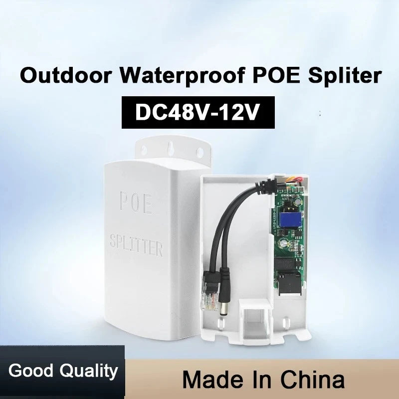 1PCS POE Splitter 48V to 12V 2A Outdoor IP Camera Wireless AP Power Supply Module with National Standard Qme