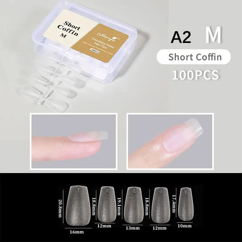 Soft Gel Nail Tips Full Cover Press Fake Nails Professional Supplies Qme A2