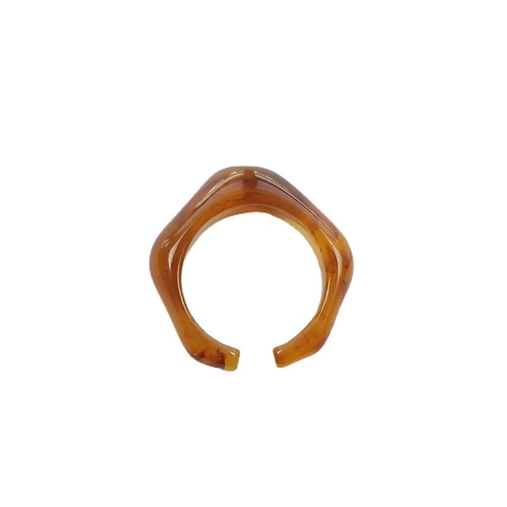 Korean Colorful Chunky Rings Women Transparent Resin Acrylic Rings For Girls Trendy Geometric Irregular Ring Y2K Cute Jewelry Qme