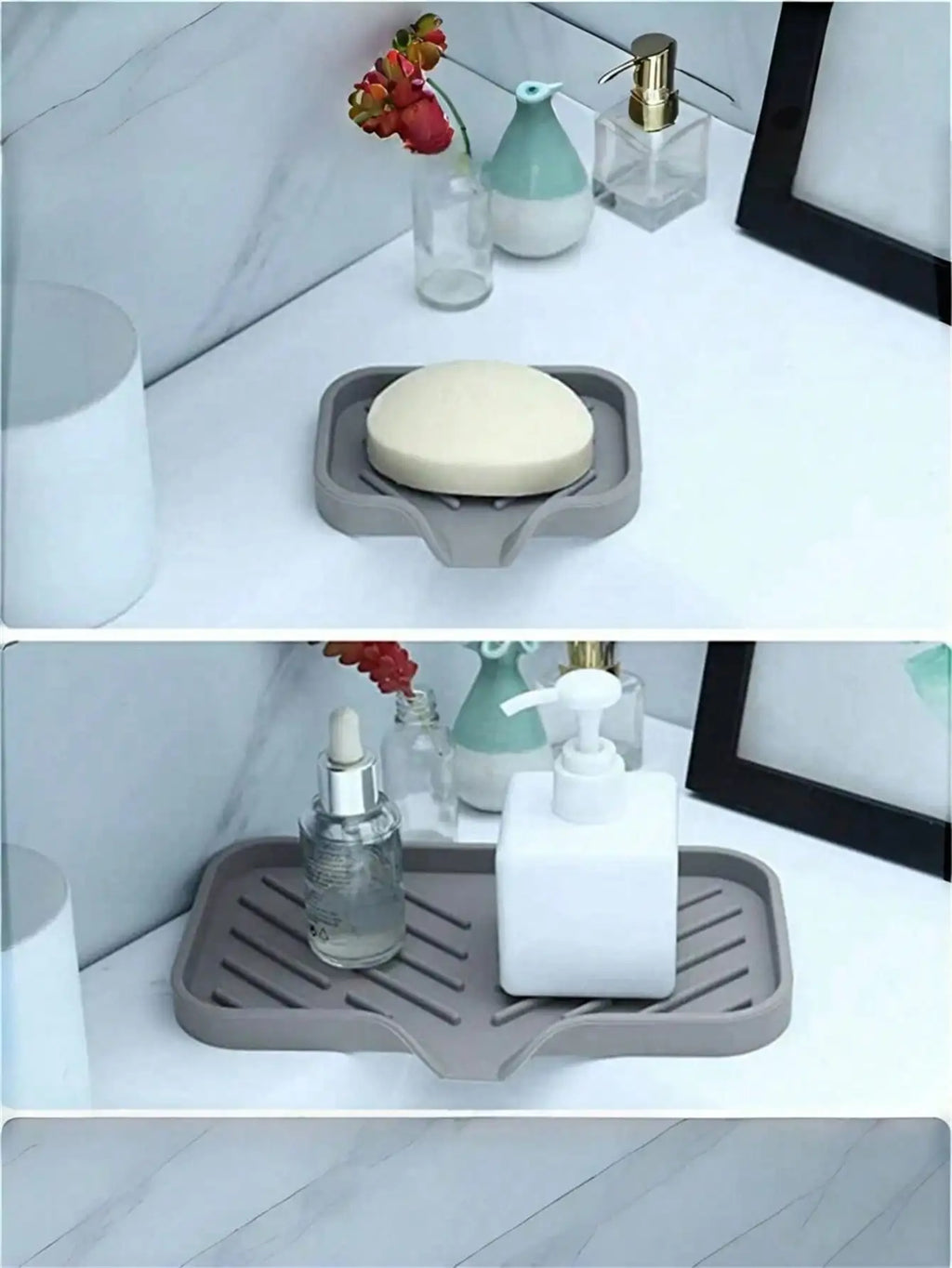 Silicone Drain Rack Kitchen Sink Splash Guard Faucet Handle Drip Qme