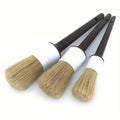Ultra-Soft Car Detail Brushes - Perfect for Cleaning Badge Wheels, Interior Decorations, And Air Vents. Qme 3pcs