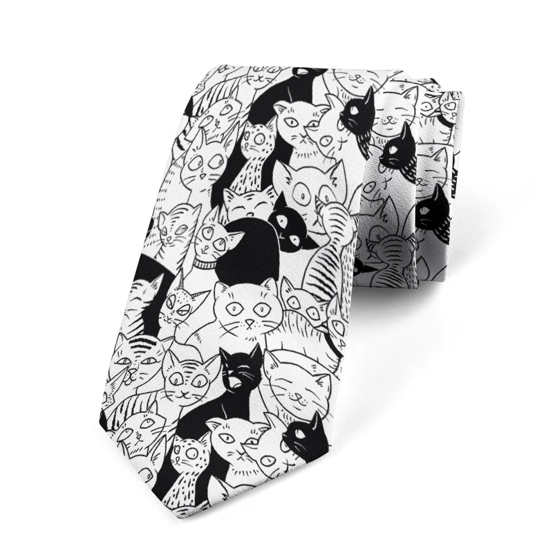 Funny Cartoon Small Animal Print Men's Tie Fashion Slim High-quality Qme style6