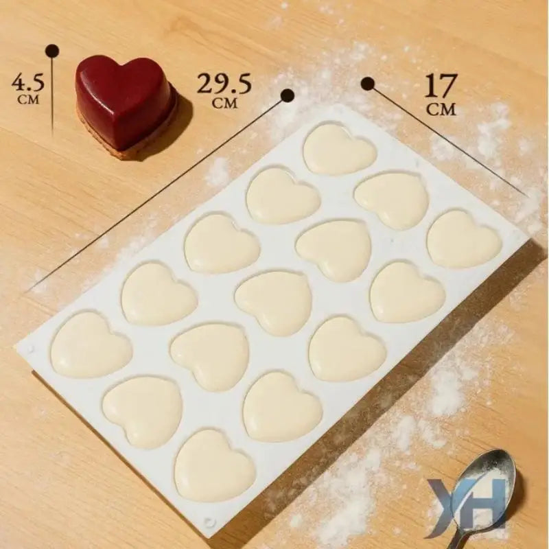 Heart Shaped Chocolate Silicone Baking Molds Bakeware Mold French Qme