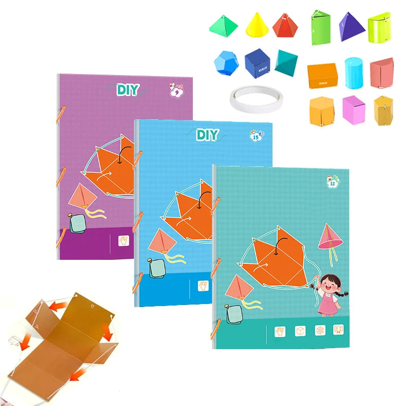3D Geometry Learning Book Braided Rope Design Pull String Teach Qme
