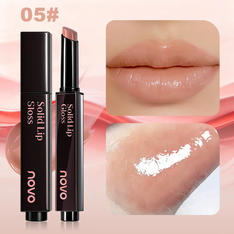 Moisturizing Mirror Lipstick, Water Glow Solid Lip Gloss, Long-Lasting Nourishing Formula With Castor And Sunflower Seed Oil Qme 05