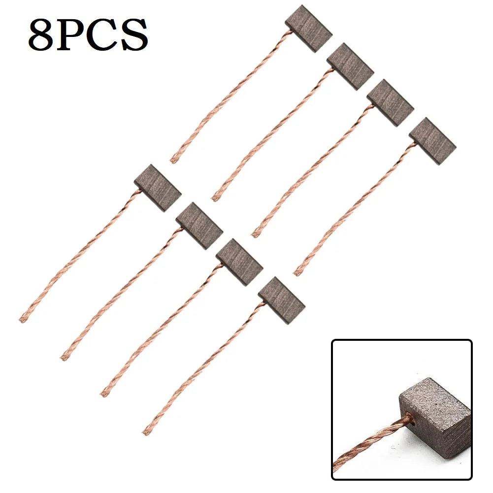 8Pcs Set Carbon Brushes 6*6*10mm Replacement Parts For Blower Motor Fan Motor Windshield Wiper Motor Power Tools Qme