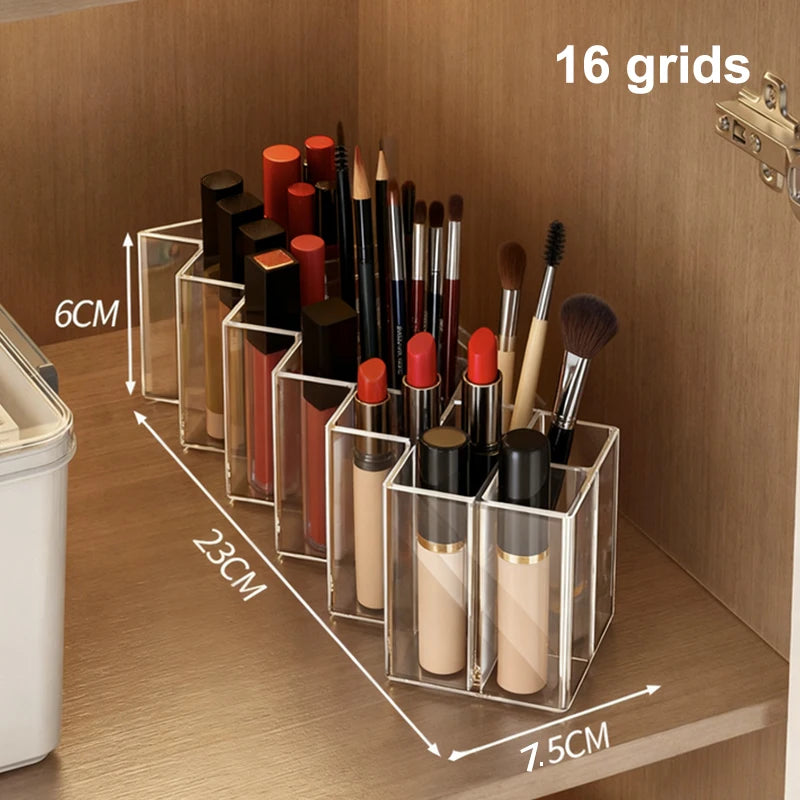 Clear Lipstick Storage Box Case Shelf Makeup Organizer 10 16 Grid Qme B