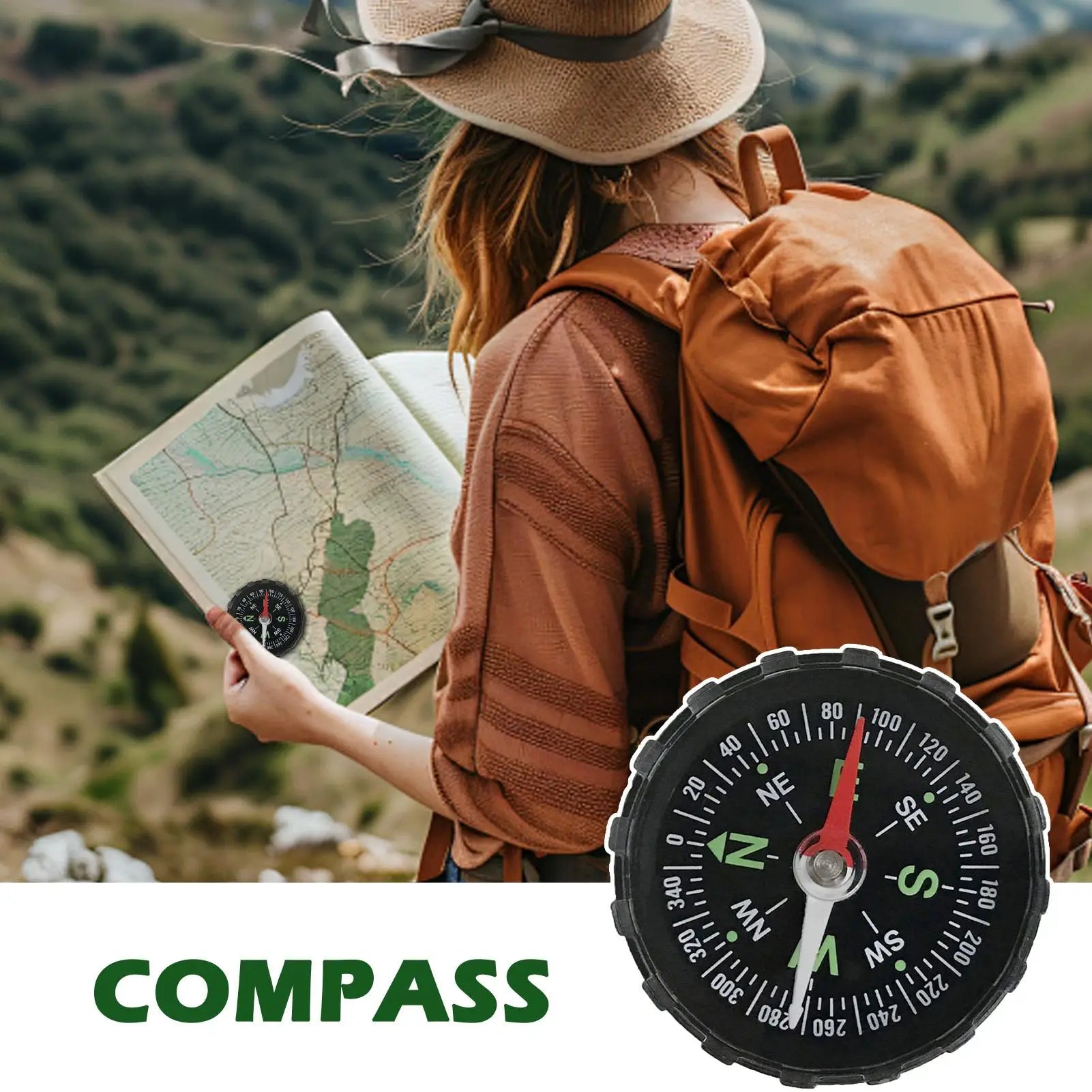 Compass Camping Multifunctional Exploration Gears Boating Navigation Compasses for Women Boys Girls Youth Teens Survival Qme