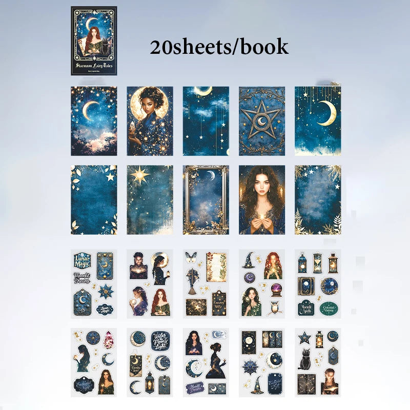 Magic Fairy Tale Sticker Book for Decor & Collage, Multiple Elements for Various Journal Styles, Ideal for Craft Lovers Qme A