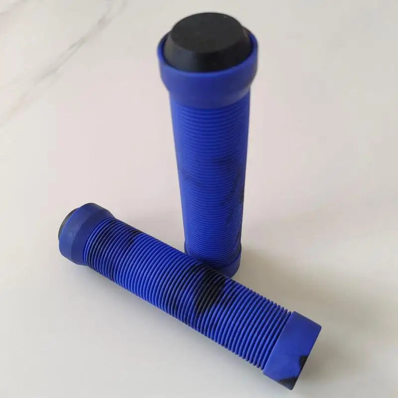1Pair TPR Rubber Ergonomic Comfortable Mountain Bike Handlebar Grips Qme Dark blue