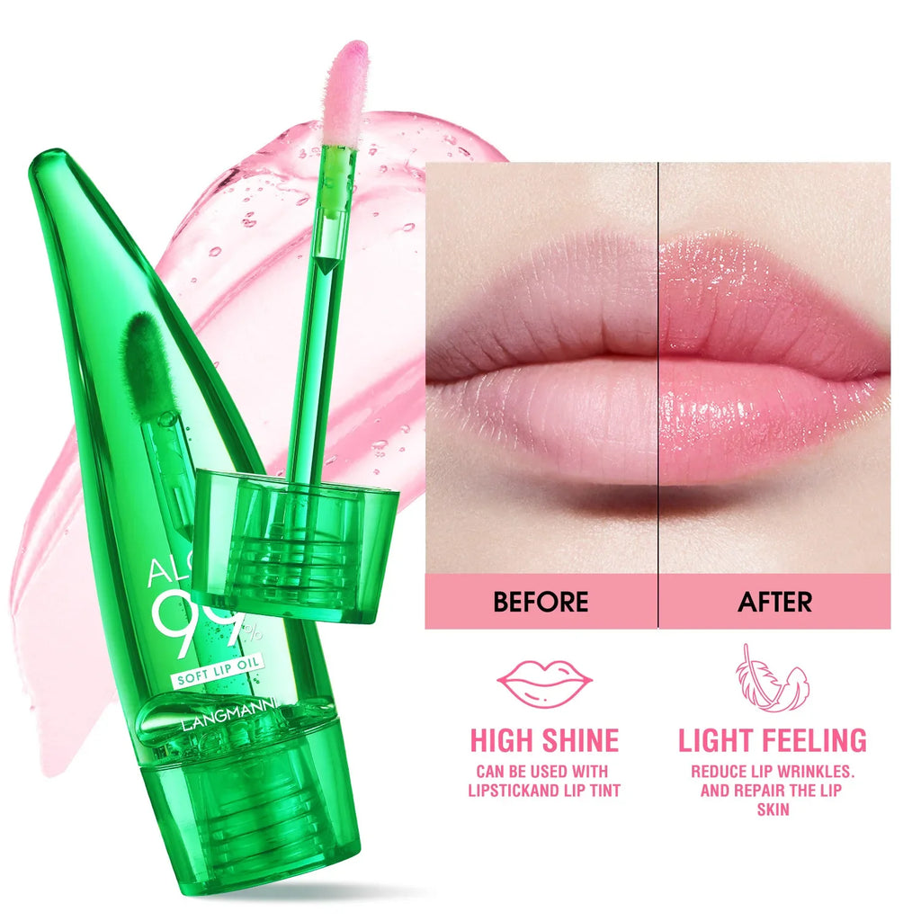 Natural Aloe Lipstick Lip Tint Long Lasting Waterproof Moisturizing Nourish Color Lip Gloss Changeable Color Lip Oil Lip Balm Qme