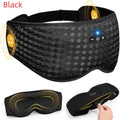 Bluetooth 3D Sleep Eye Mask Headphones Wireless Breathable Soft Qme Black