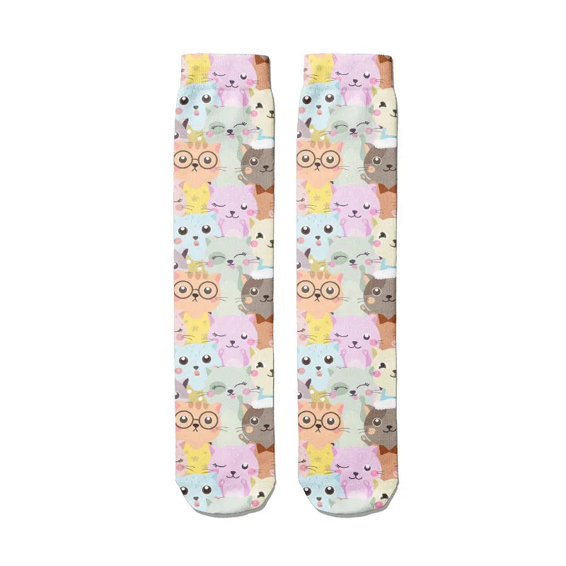Cute Animal Women's Socks Unisex Crazy Hip-hop Fun Creative Design Qme style5 One Size