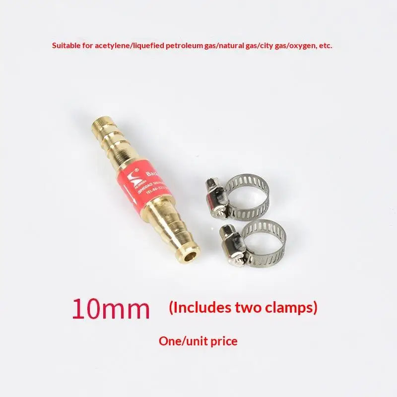 6mm/8mm/10mm Pipe Flashback Arrestors Acetylene Oxygen Propane Fuel Check Safety Valve Tube Flashback Arrester With Pipe Clamps Qme A3