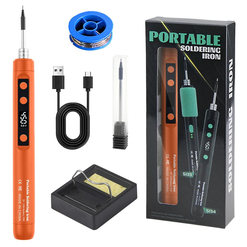 USB Soldering Iron Mini Small Portable Household Type-c Interface Qme C201S O SET1