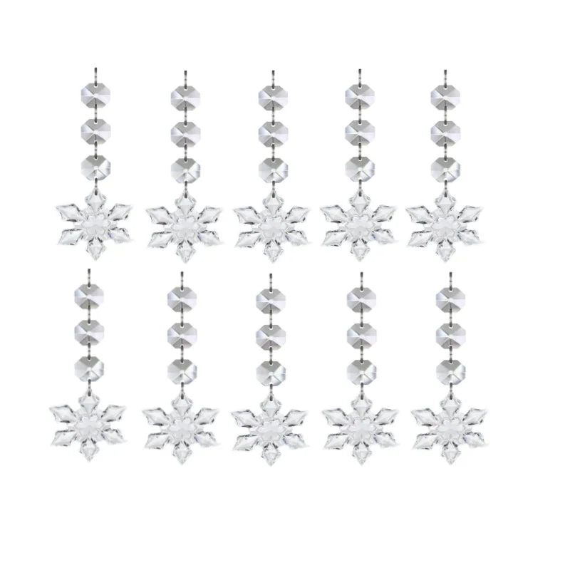 10/20/30PCS Snowflake Crystal Christmas Ornaments for Christmas Tree Decorations, Hanging Clear Acrylic Snowflake Ornaments Qme 10PCS