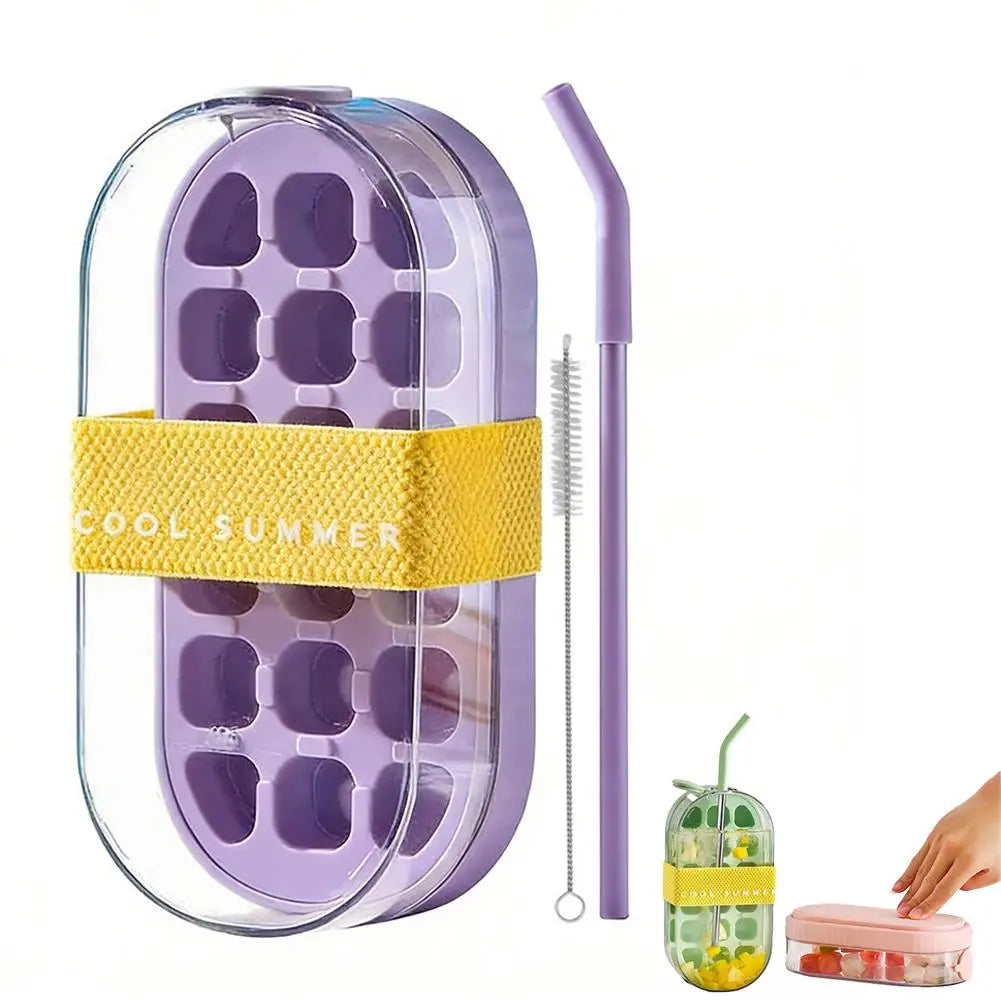 Ice Cube Bottle Outdoor Picnics Office Use Multifunctional Tray Easy Qme Purple