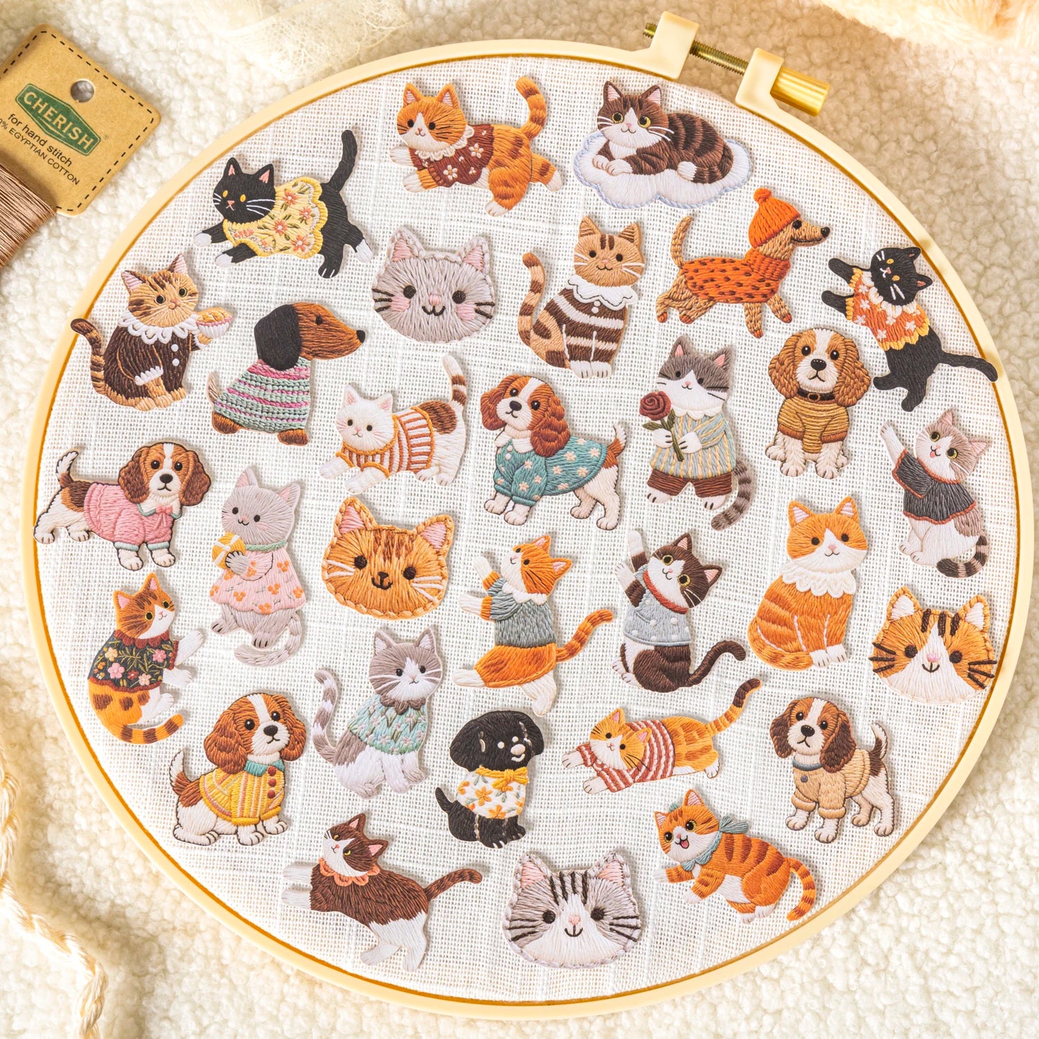 20Sheets Fluffy Plush Cat Dog Pet Theme No White Edge PET Stickers for DIY Craft Scrapbook Guitar Phone Case Notebook Decoration Qme