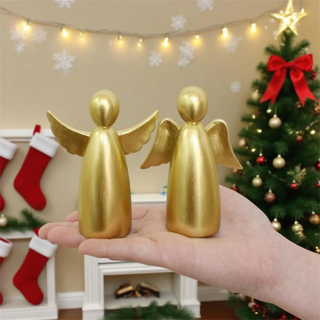 Angel Figure Adorable Sculpture Memorial Statue Decoration Golden Qme