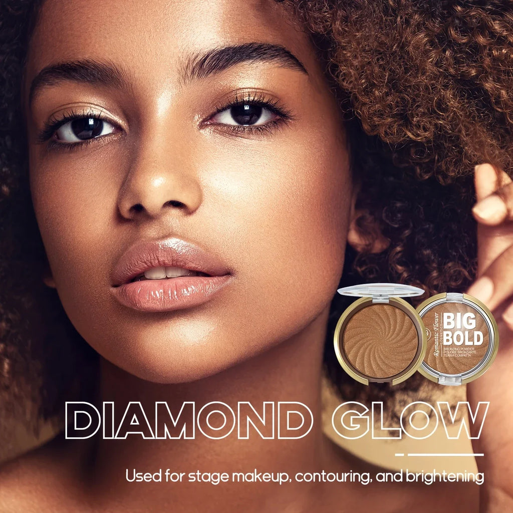 3-color Powder Brightens Face Bronze Pressed Waterproof Gloss Makeup Qme