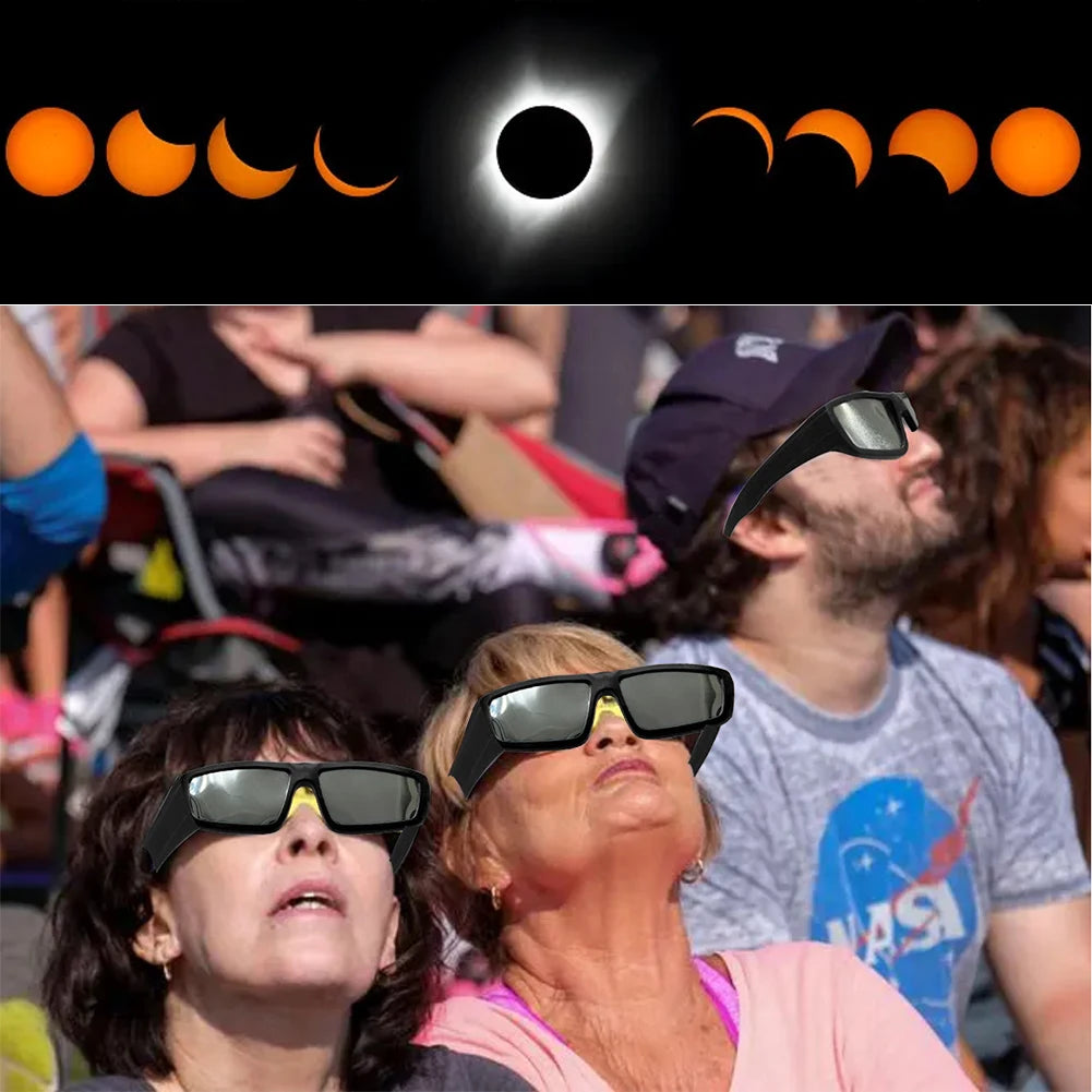 1/2/3/5 Pack Safe Shades ISO Certified Plastic Eclipse Glasses Solar Eclipse Viewing Glasses Direct Sun View Safe Eye Protection Qme