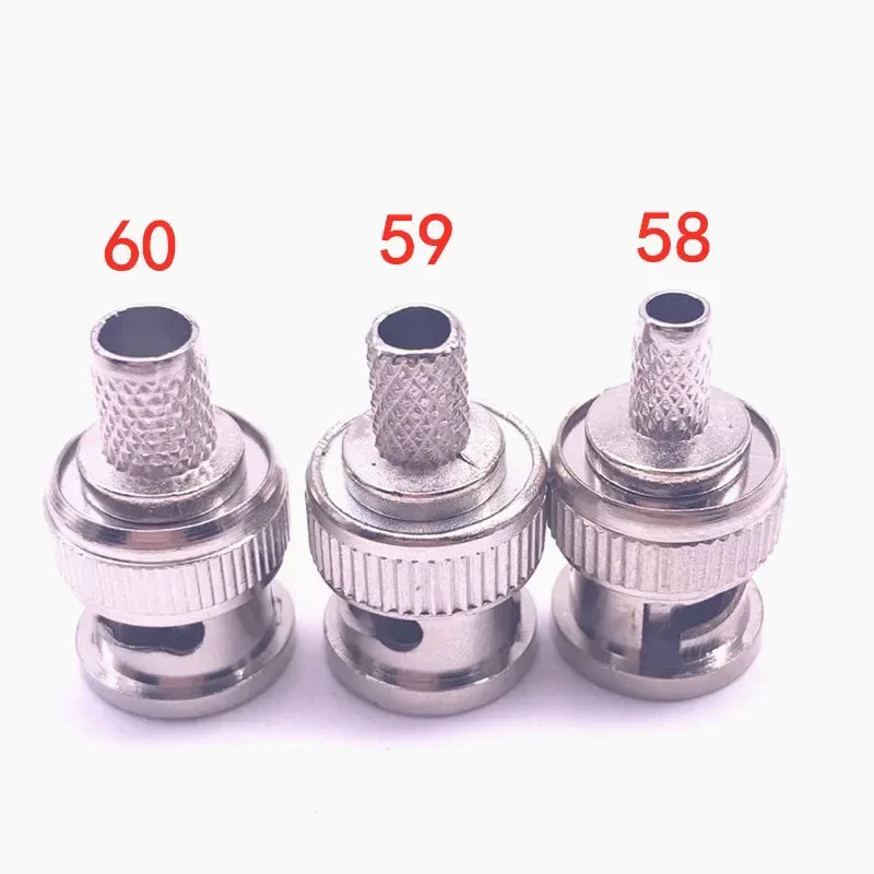 25-Piece BNC RG58 RG59 RG60 Male Plug Crimp Connectors for CCTV Camera Connect Anpwoo BNC Communication Converter sercurity IPC Qme