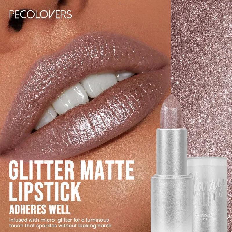 Multi-color Glitter Lipstick Shiny Charming Lips Waterproof Qme