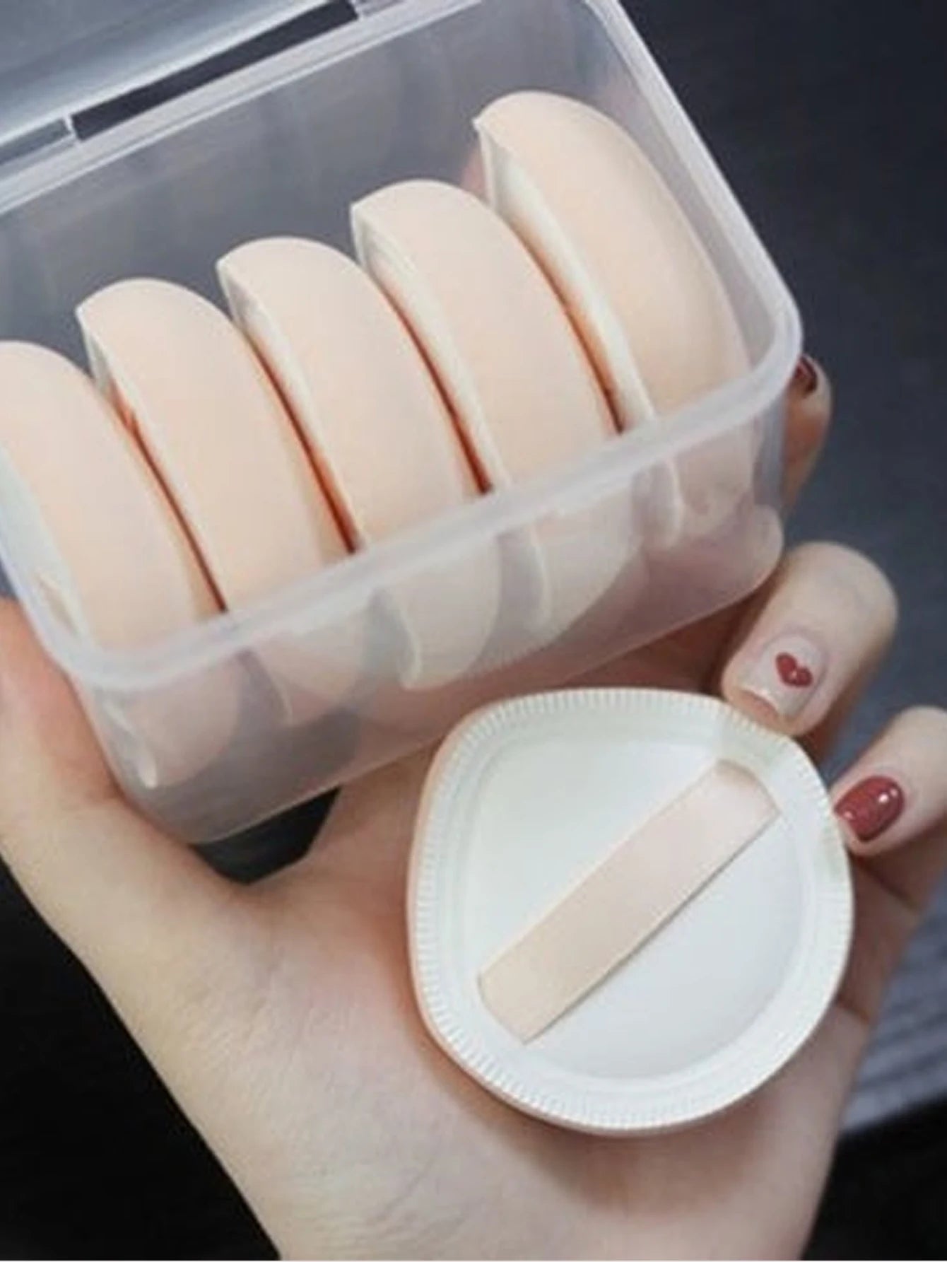 Soft Reusable Triangle Powder Puff Makeup Sponge Beauty Egg Blenders Qme 5 white oval