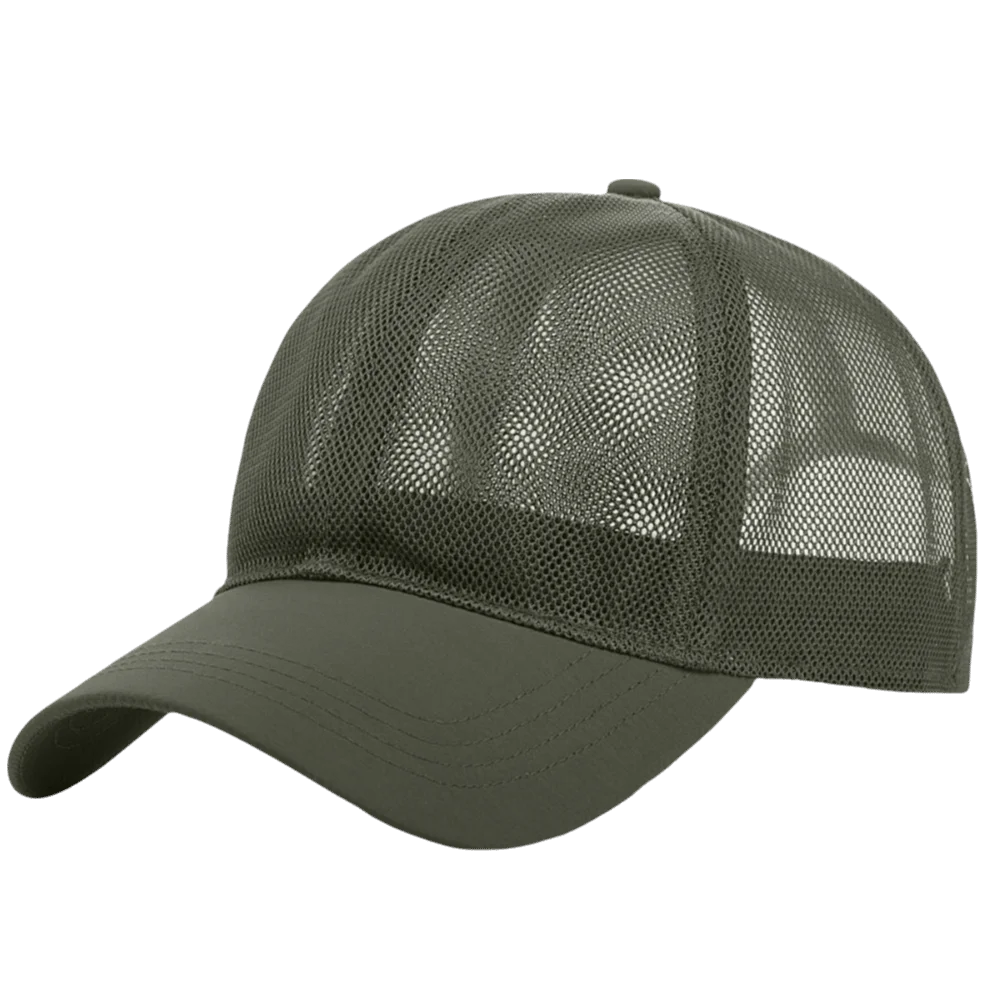 Adjustable Full Mesh Baseball Cap Sun Protection Openwork Quick Dry Baseball Cap Polyester Soild Color Hollow Out Baseball Cap Qme Green