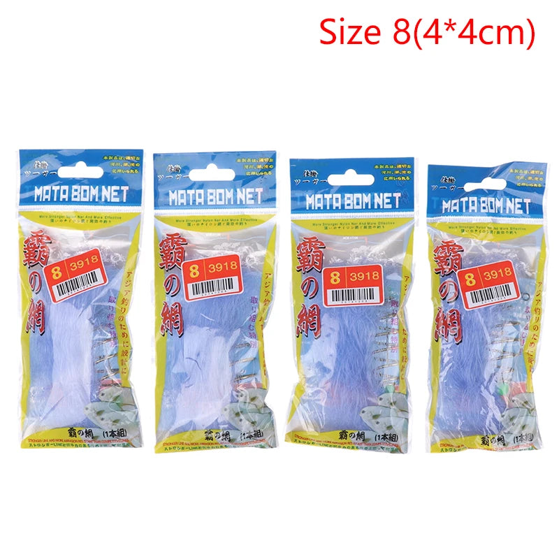 Lots Durable Fish Bait Net Nylon Folding Fishing Spring Luminous Qme 8M