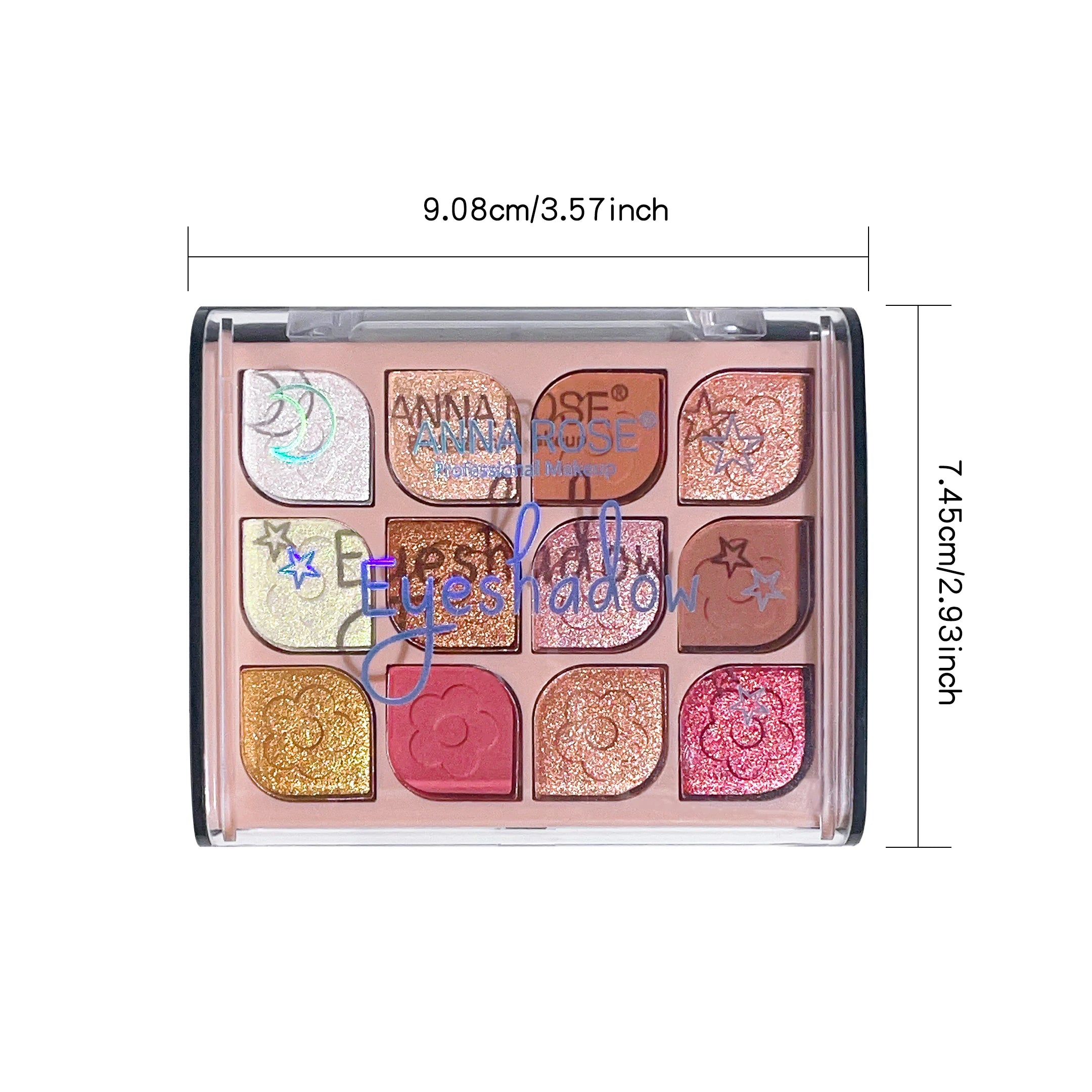 12-Color Korean Eyeshadow Palette Soft Earthy Shades Pearlescent Qme