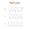 French Pearlescent Glitter Short Square False Nails Jelly Adhesive Qme one size