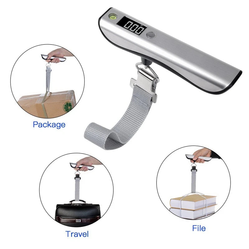 Portable Mini Suitcase Scale LED Display 50Kg/110Lb Digital Luggage Scale For Travel Bag Hanging Scales Weighing Balance Qme