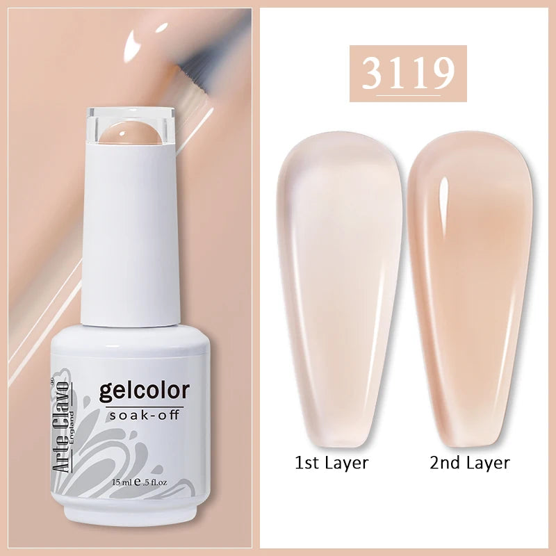 Arte Clavo Gel Nail Polishes Pink Nude Hybrid Lak Manicure