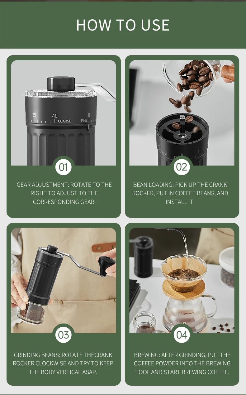 H Lightweight No need for electric hand grinder, coffee machine, coffee bean grinder, ready to use Qme