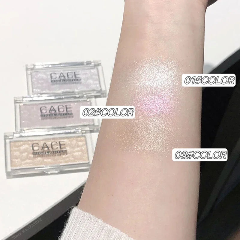 Champagne Gold Wave Highlighter Palette Monochrome Pink Glitter Rouge Powder Natural Three-dimensional Brighten Face Contouring Qme
