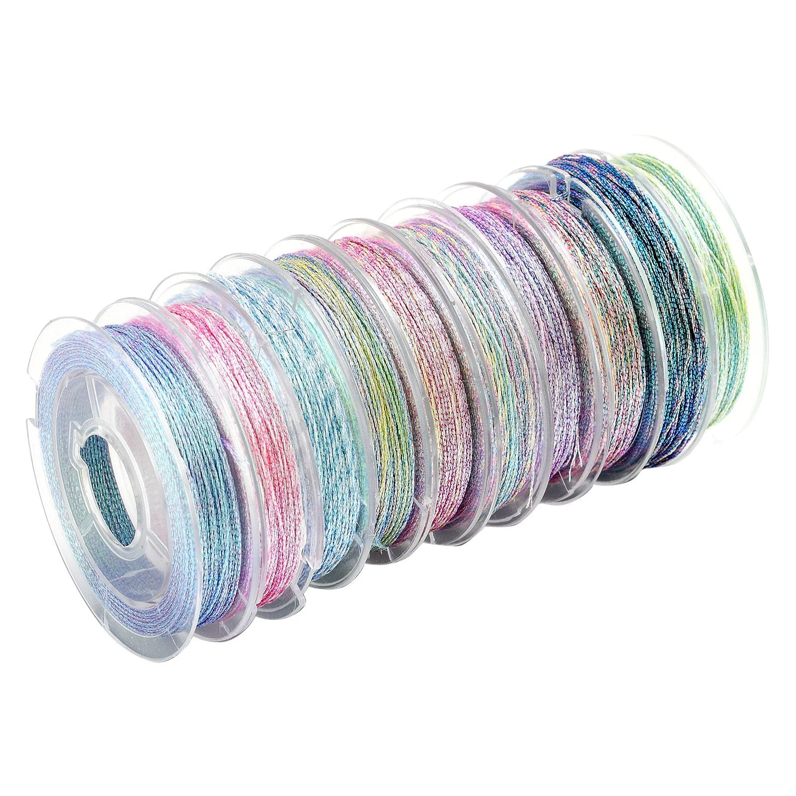 Approx 22m/roll 0.3mm Colorful Metallic Polyester Cord Braided Cords Jewelry Threads for Jewelry Making Knotting Crafts Qme
