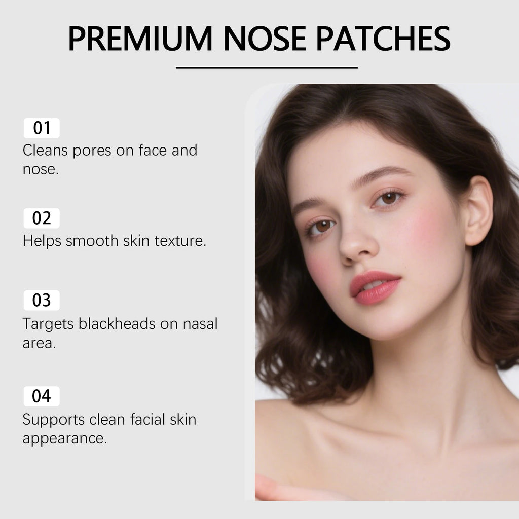 Pore-Cleaning Nose Strips Pore Cleaning Blackhead Remover Smooth Skin Remove Black & White Heads Oil-Control Shrink Pores Qme